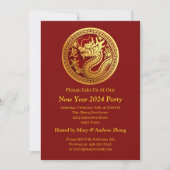 Chinesisches Neujahr 2024 Name und Details hinzufü Einladung (Vorderseite)