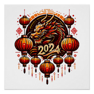 Chinesisches Neujahr 2024 Poster