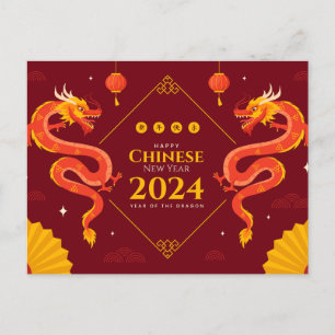 Chinesisches Neujahr 2024 Postkarte