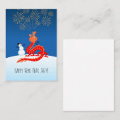 Chinesisches Neujahr 2024 Wood Dragon Lunar Zodiac Mitteilungskarte (Vorne/Hinten)