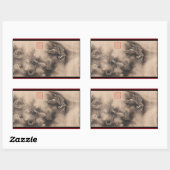 Chinesisches Neujahr 2024: Zeichenstift-R-Aufklebe Rechteckiger Aufkleber (Blatt)