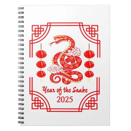 Chinesisches Neujahr 2025 Die Snake Lantern Ecken Notizblock (Vorderseite)