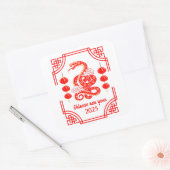 Chinesisches Neujahr 2025 Die Snake Lantern Ecken Quadratischer Aufkleber (Umschlag)