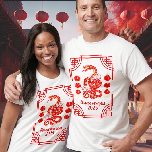 Chinesisches Neujahr 2025 Die Snake Lantern Ecken T-Shirt