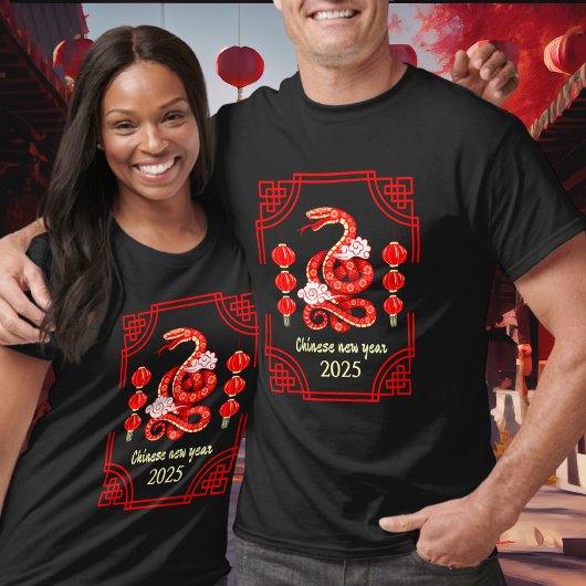 Chinesisches Neujahr 2025 Die Snake Lantern Ecken T-Shirt