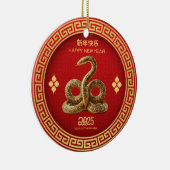 Chinesisches Neujahr 2025 Goldene Schlange Keramik Ornament (Rechts)