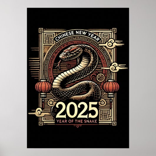 Chinesisches Neujahr 2025 Jahr des Jahres der Schl Poster (Vorne)