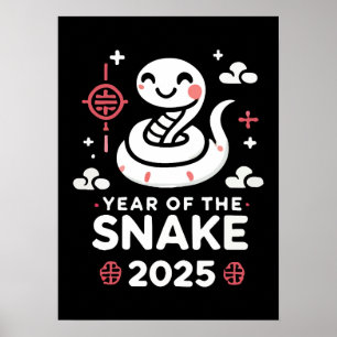 Chinesisches Neujahr 2025 Jahr des Jahres der Schl Poster