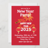 Chinesisches Neujahr 2025 Schlange Chinesisches Ne Einladung (Vorderseite)