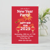 Chinesisches Neujahr 2025 Schlange Chinesisches Ne Einladung (Stehend Vorderseite)