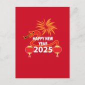 Chinesisches Neujahr 2025 Schlange Chinesisches Ne Postkarte (Vorderseite)