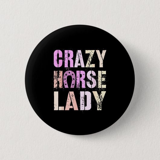 Chinesisches Neujahr 2026 Crazy Horse Lady Powered Button (Vorderseite)