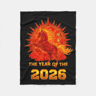 Chinesisches Neujahr 2026 des Feuerpferds Männer F Fleecedecke