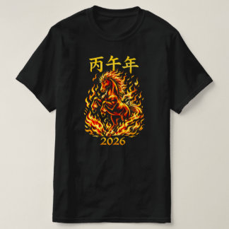 Chinesisches Neujahr 2026 Feuerpferd, Bing Wu T-Shirt