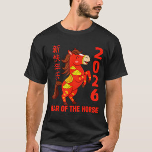 Chinesisches Neujahr 2026 Feuerpferd Jahr des Pfer T-Shirt