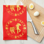 Chinesisches Neujahr 2026 Gold Geschirrtuch (Viertel Falte)