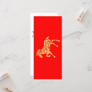 Chinesisches Neujahr 2026 Gold-HORSE 中国 传 统 年 Rot