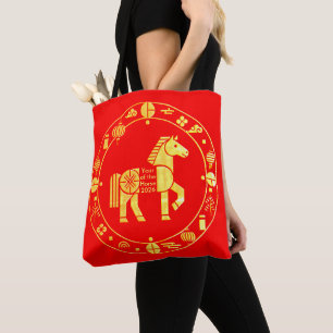 Chinesisches Neujahr 2026 Gold Tasche