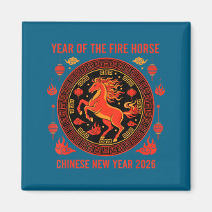 Chinesisches Neujahr 2026 Jahr des Feuerpferdes Magnet