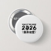 Chinesisches Neujahr 2026 Jahr des Pferdes 2026 _2 Button (Vorne & Hinten)