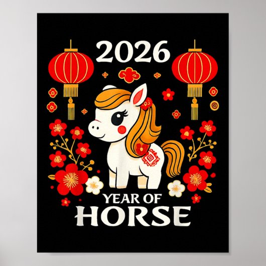 Chinesisches Neujahr 2026 Jahr des Pferdes 2026 Poster (Vorne)