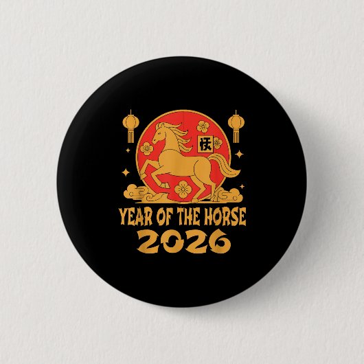 Chinesisches Neujahr 2026 Jahr des Pferdes  Button (Vorderseite)