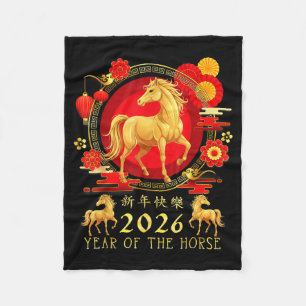 Chinesisches Neujahr 2026 Jahr des Pferdes für Fra Fleecedecke