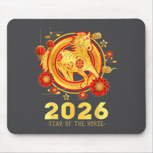 Chinesisches Neujahr 2026 Jahr des Pferdes Glückli Mousepad