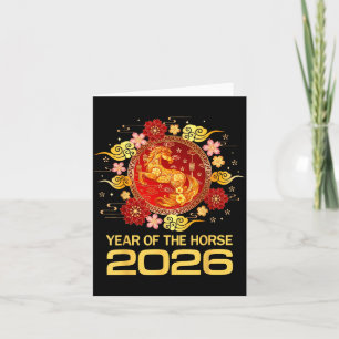 Chinesisches Neujahr 2026 Jahr des Pferdes Karte