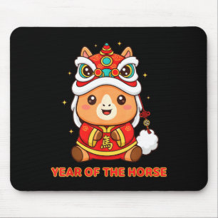 Chinesisches Neujahr 2026 Jahr des Pferdes Kleinki Mousepad