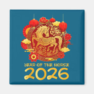 Chinesisches Neujahr 2026 Jahr des Pferdes Lunar N Magnet