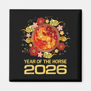 Chinesisches Neujahr 2026 Jahr des Pferdes Magnet