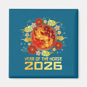 Chinesisches Neujahr 2026 Jahr des Pferdes Magnet
