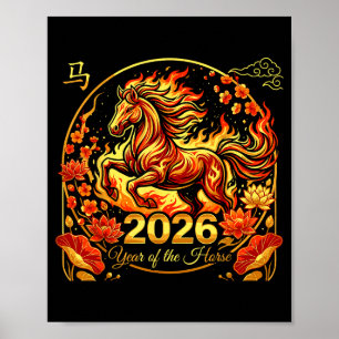 Chinesisches Neujahr 2026 Jahr des Pferdes Poster