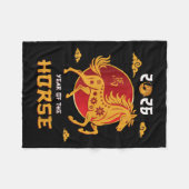Chinesisches Neujahr 2026 Jahr des Pferdes T - Shi Fleecedecke (Vorderseite (Horizontal))