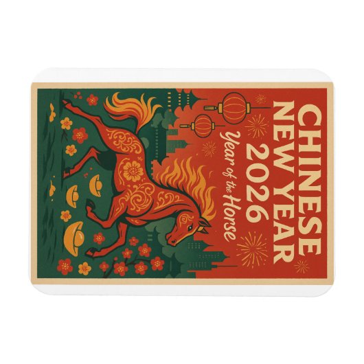 Chinesisches Neujahr 2026 Magnet (Horizontal)