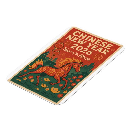 Chinesisches Neujahr 2026 Magnet (Linke Seite)