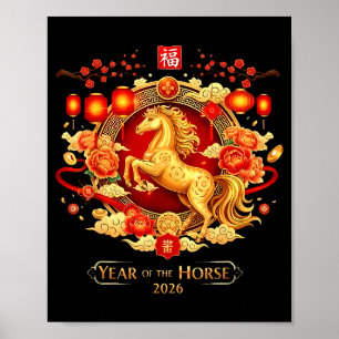 Chinesisches Neujahr 2026 Pferd Frohes Chinesische Poster