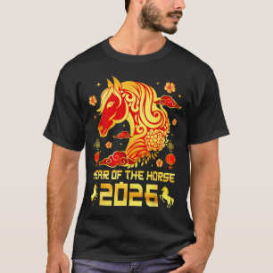Chinesisches Neujahr 2026 Pferd Frohes Chinesische T-Shirt