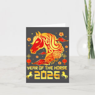 Chinesisches Neujahr 2026 Pferd Glückliches Chines Karte