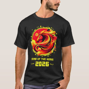 Chinesisches Neujahr 2026 Pferd Glückliches Chines T-Shirt