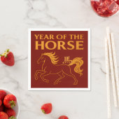 Chinesisches Neujahr 2026 Pferd im Sternzeichen Serviette (Beispiel)