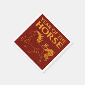 Chinesisches Neujahr 2026 Pferd im Sternzeichen Serviette (Ecke)