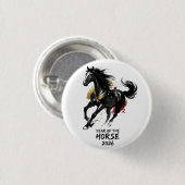 Chinesisches Neujahr 2026 Pferd Kunst Button (Vorne & Hinten)