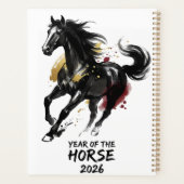 Chinesisches Neujahr 2026 Pferd Kunst Planer (Rückseite)