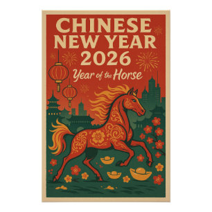 Chinesisches Neujahr 2026 Poster