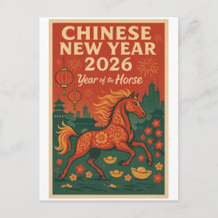 Chinesisches Neujahr 2026 Postkarte