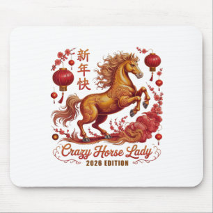 Chinesisches Neujahr 2026 Verrücktes Pferd Lady Si Mousepad