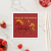 Chinesisches Neujahr 2026 Yang-Feuerpferd Serviette (Beispiel)