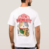 Chinesisches Neujahr Calico Lucky Cat T-Shirt (Rückseite)